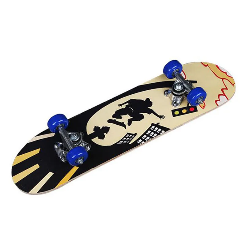 24 Inches Marple Long Fish Skateboard Skateboarding Four-wheels Street Banana Long Skate Board Mini Cruiser Fish For Children - Цвет: Black