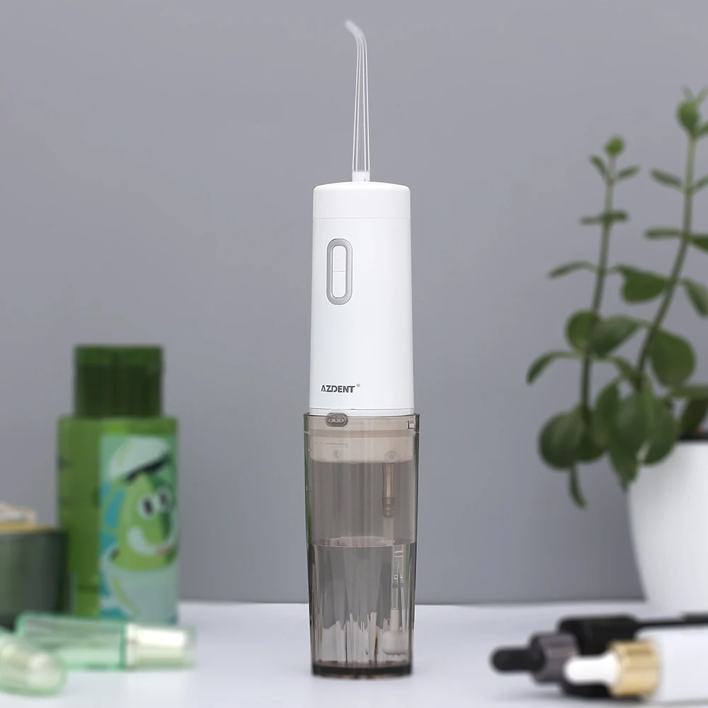 Koop AZ 008 Pro Portable Fold Monddouche 4 Modi Water Tanden Bleken USB Oplaadbare Water Jet Floss Waterdicht 210ml + 5 Jet Tip