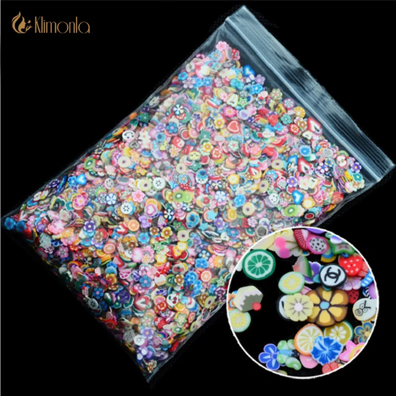 

1000pcs/pack 3D Soft Pottery Nail Art Decoration Fruit Feather Slices Nail Ornaments Decals DIY Nail Art Beauty Tools