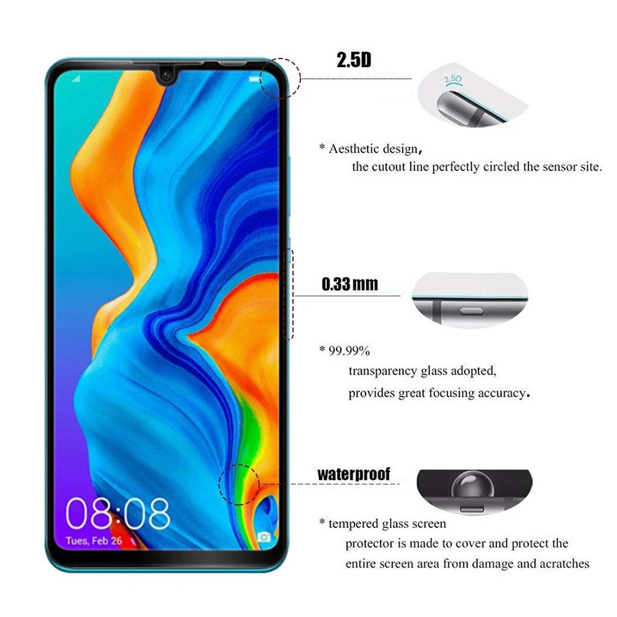 Для Huawei P30 P40 lite закаленное стекло для Защитное P20 экрана|Защитные стёкла и плёнки|