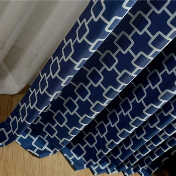 

New Arrival New Woven Flat Included Cafe Modern Deep Cotton Curtains For Living Room Home Textile Plaid Cloth For Bedroom