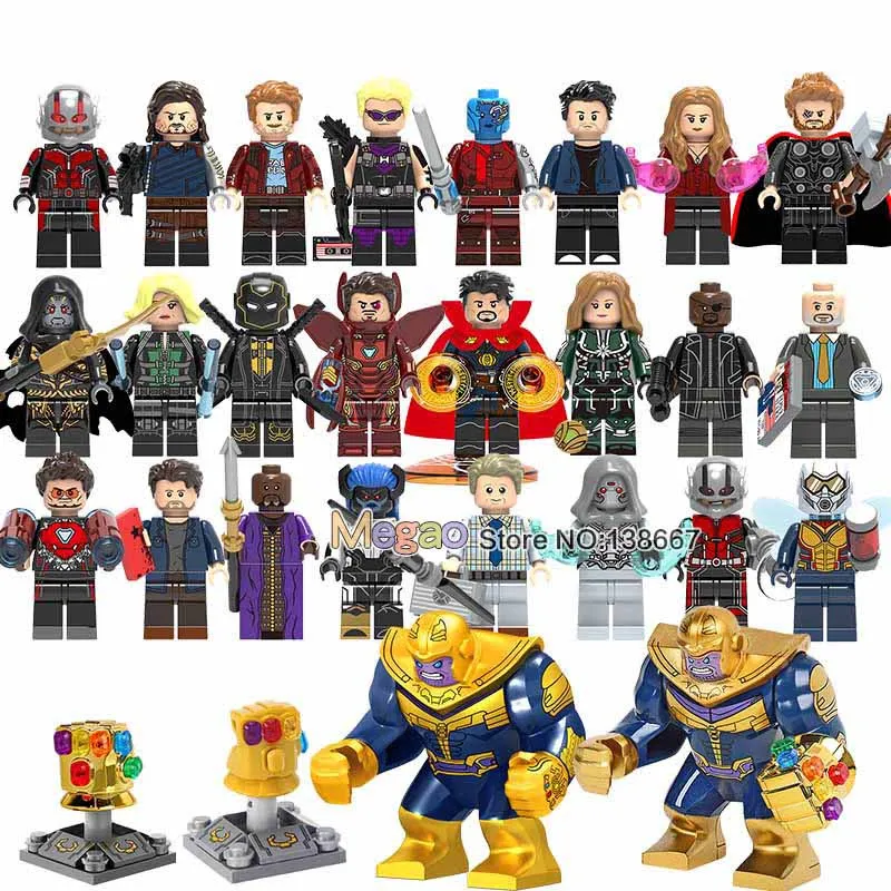 

50PCS/LOT Infinity War 3 Thanos Infinity Gauntlet With Stone Antman Wasp Building Blocks Bricks For Children Gift