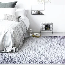 Европейский современный простой Черный и белый в полоску имитация тканого прямоугольный ковер моющийся нескользящая Коврик для диван Гостиная