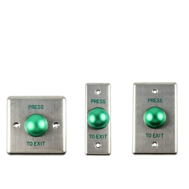 New Stainless Steel Door Release Button Push Button with Big Green