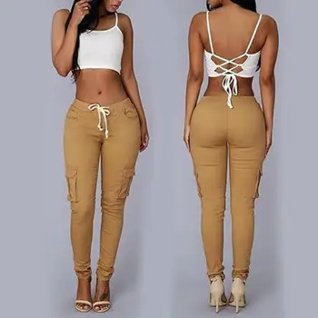 

Hot Full Length Cotton Pants Woman Regular 6 colors High Waist Elastic Faux Jeans Long Pants Female Casual Pencil Pants S-4XL