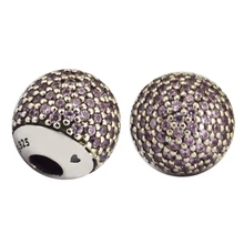 DIY бусины для изготовления ювелирных изделий из стерлингового серебра-ювелирные изделия открытые оконечники браслета с розовыми CZ Подвески Серебро 925 Berloque Perles для женщин