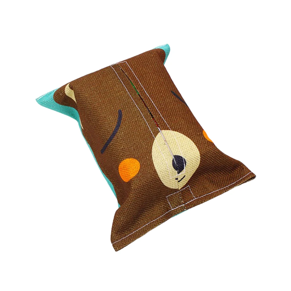 

1Pc Cotton Cloth Cartoon Bear Pattern Fabric Paper Tissue Napkin Cover Bag Holder Box for Car Bedroom Home Decor