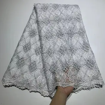 

High quality Embroidery Beads guipure African water soluble lace, French swiss cord lace fabric for dress DFS45