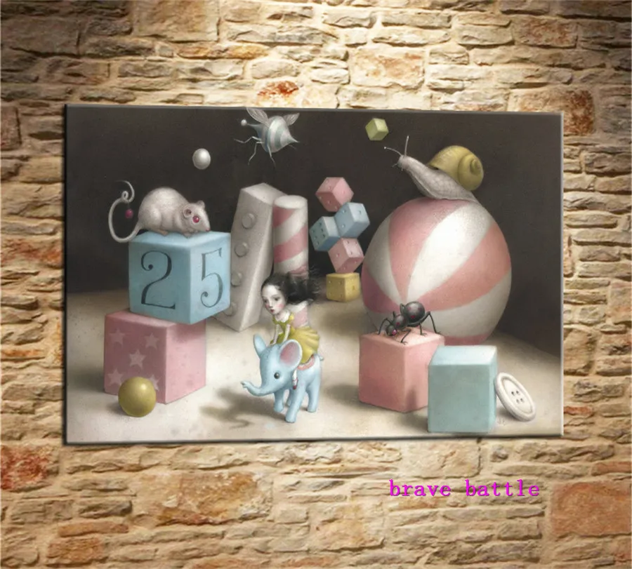 

Mark Ryden Childish Strange Dark World Canvas Painting Living Room Bedroom Home Decor Modern Mural Art Oil Painting #085