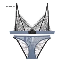 AZE ничего Сталь ультратонких Sexy Кружево Нижнее Бельё для девочек женские комплект с бюстгальтером