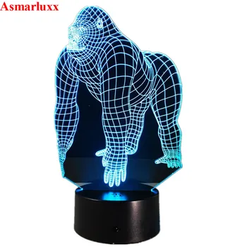 

Gorilla 3D LED Lamp 7 Color Led Night Lamps for Kids Touch Led USB Table Lampara Lampe Baby Sleeping Nightlight 3d Hologram Lamp
