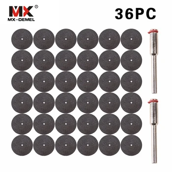 

MX-DEMEL 36pcs Resin Cutting Disc Kit For Dremel Rotary Hobby Tool Bit Dremel accessories plus 2 pcs mandrel