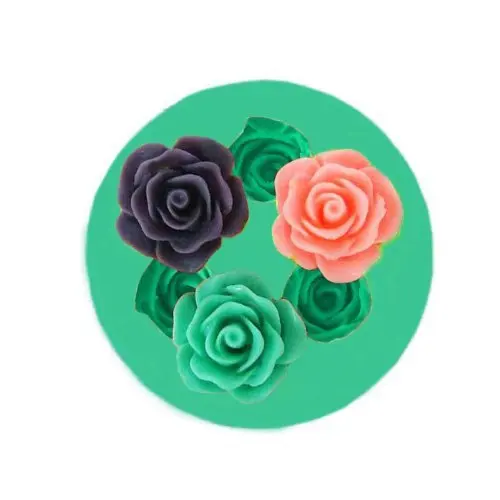 

Free shipping three mini rose cooking tools Silicone Fondant Mold DIY Cake Decorating Polymer Resin Candy Fimo Super Sculpey