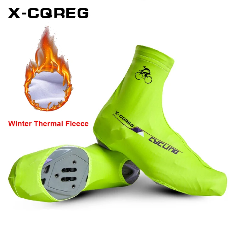 

X-CQREG 2018 Winter Thermal Fleece Cycling Shoes Cover Men Women Warm Waterproof Cycling Overshoes Road Bicycle Bike Shoes Cover