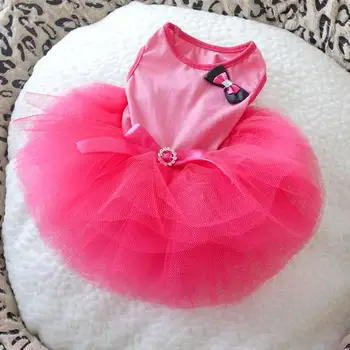 

Pink Dog Cat Princess Tutu Dress Bow Bubble Dress Pet Puppy Clothes Dog Apparel Large Clothes For Pets Girl