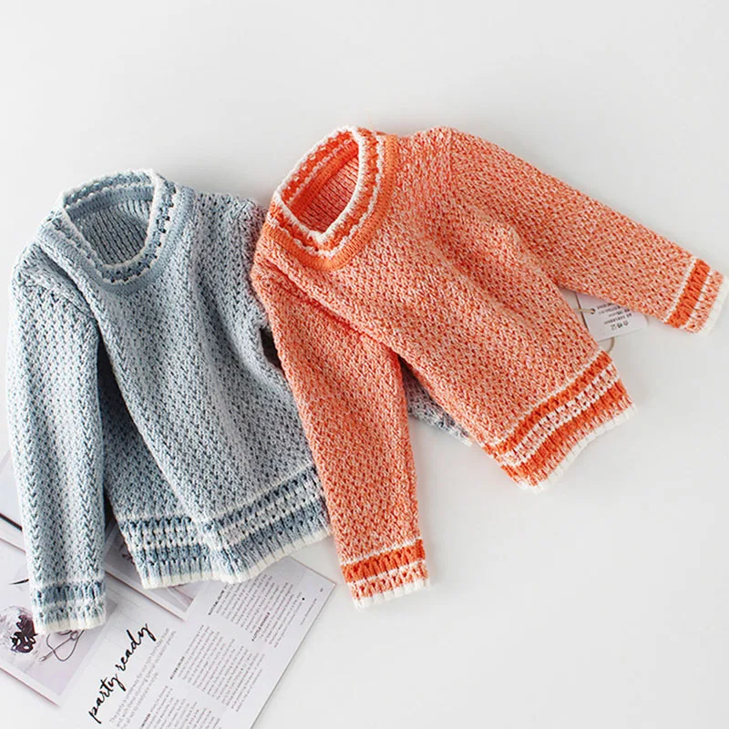 Комплекты трикотажной одежды для маленьких девочек Одежда для мальчиков Одежда для маленьких девочек одежда для маленьких мальчиков свитер+ шорты модные вязаные комплекты ручной работы
