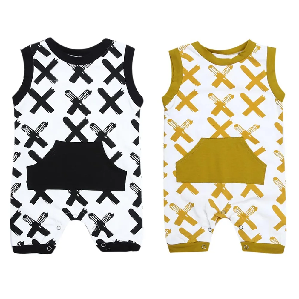 

Newborn Infant Baby Boy Rompers Tiny Cotton Romper XX Printed Sleeveless Romper Jumpsuit Outfits Clothing Jumpsuit