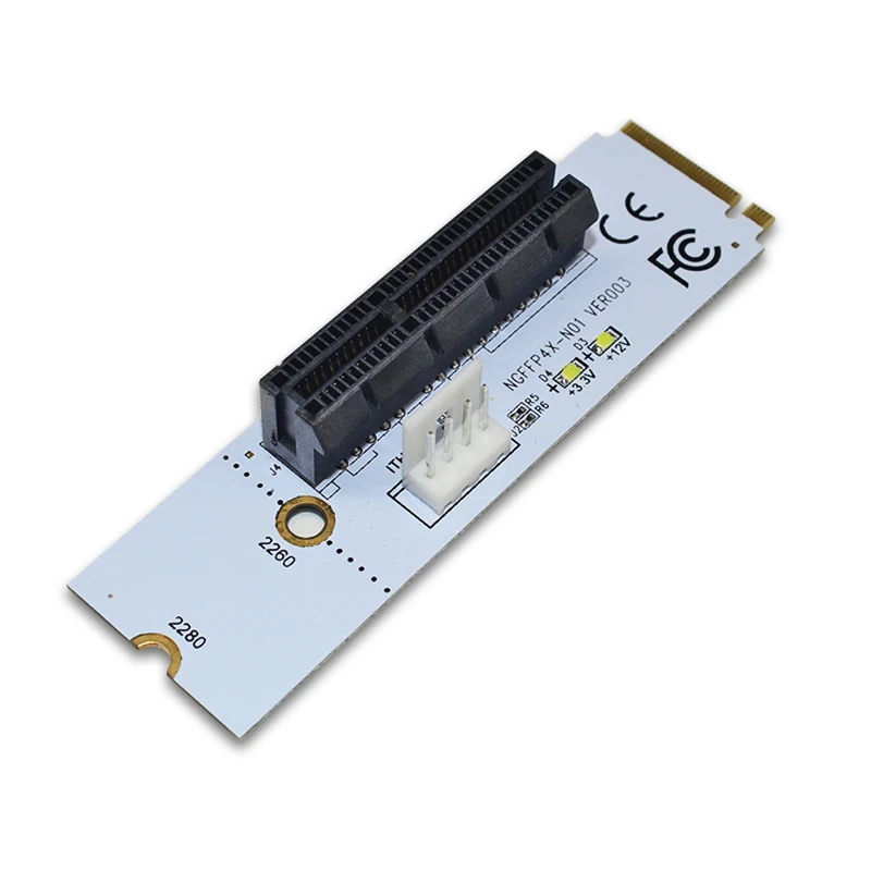 2 шт. NGFF M.2 на PCI-E 4X переходная карта M2 ключ м к PCI Express X4 адаптер с светодиодный Напряжение индикатор m.2 Riser для майнера биткоинов добычи полезных ископаемых