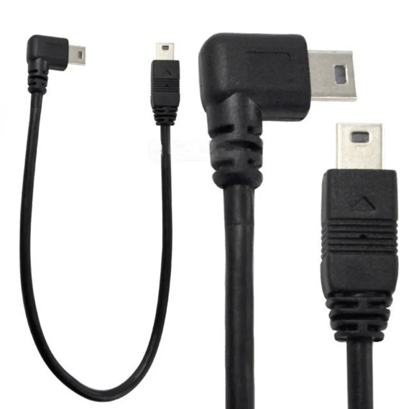Кабель USB 2 0 mini 5Pin левый и правый угол 90 градусов штекер кабель MINI 25 м