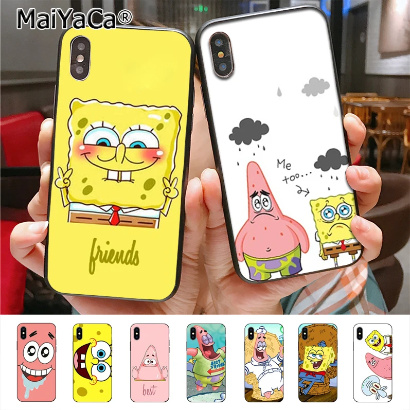 

MaiYaCa Best Friends Forever BFF Spongebob Phone Case for iphone 11 Pro 8 7 6 6S Plus X Xs Xr Xs max 5 5S SE cass
