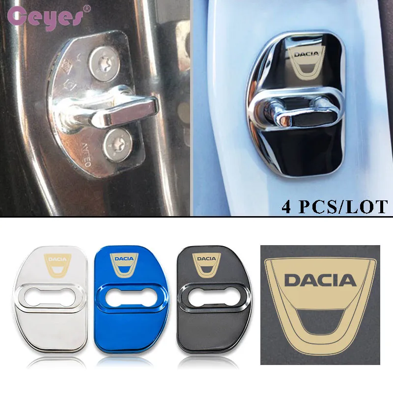 

Ceyes Car Styling Auto Door Lock Protective Cover Buckle Case For Dacia Sandero Fortwo Stepway For Renault Megane Accessories