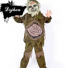 3 шт./компл. Дети Мальчики Хэллоуин Зомби костюмы для детей страшный зомби кишечника ужас болото Косплэй вечерние детская одежда c095