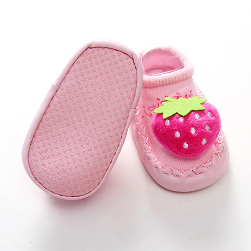 Весенне-осенние детские носочки-пинетки на резиновой подошве, носки для младенцев, домашние носки из хлопка для новорожденных, противоскользящая обувь, теплые носки на мягкой подошве