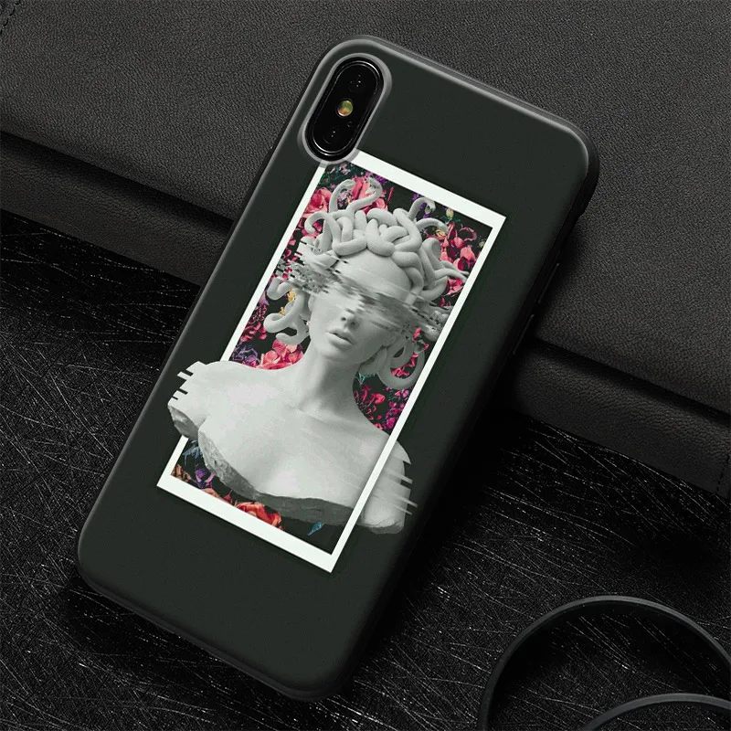 

Medusa Vaporwave Fashion Coque Art TPU Soft Silicone Phone Case Cover Shell For Apple iPhone 5 5s Se 6 6s 7 8 Plus X XR XS MAX