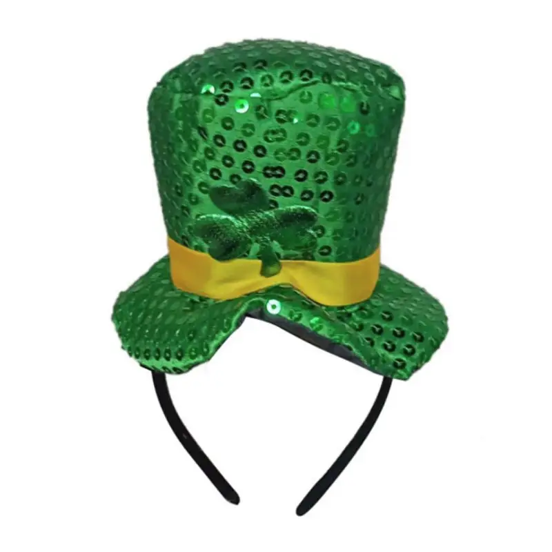 

Lucky St. Patricks Day Green Hat Irish Traditional Festival Decorations Headband Lucky Grass Glasses