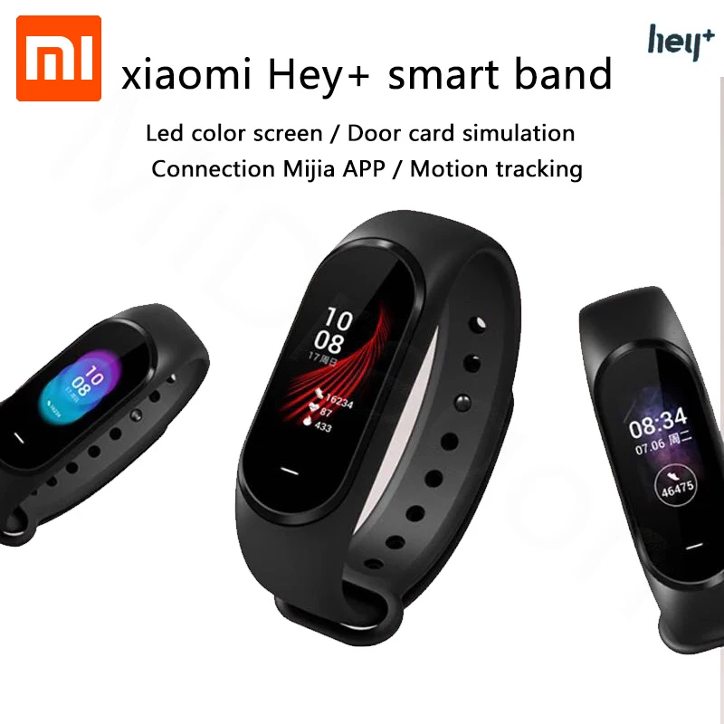 

Xiaomi Hey Plus Smartband Copy Machine 0.95 Inch AMOLED Color Screen Builtin Multifunction NFC Heart Rate Monitor Hey+ Band