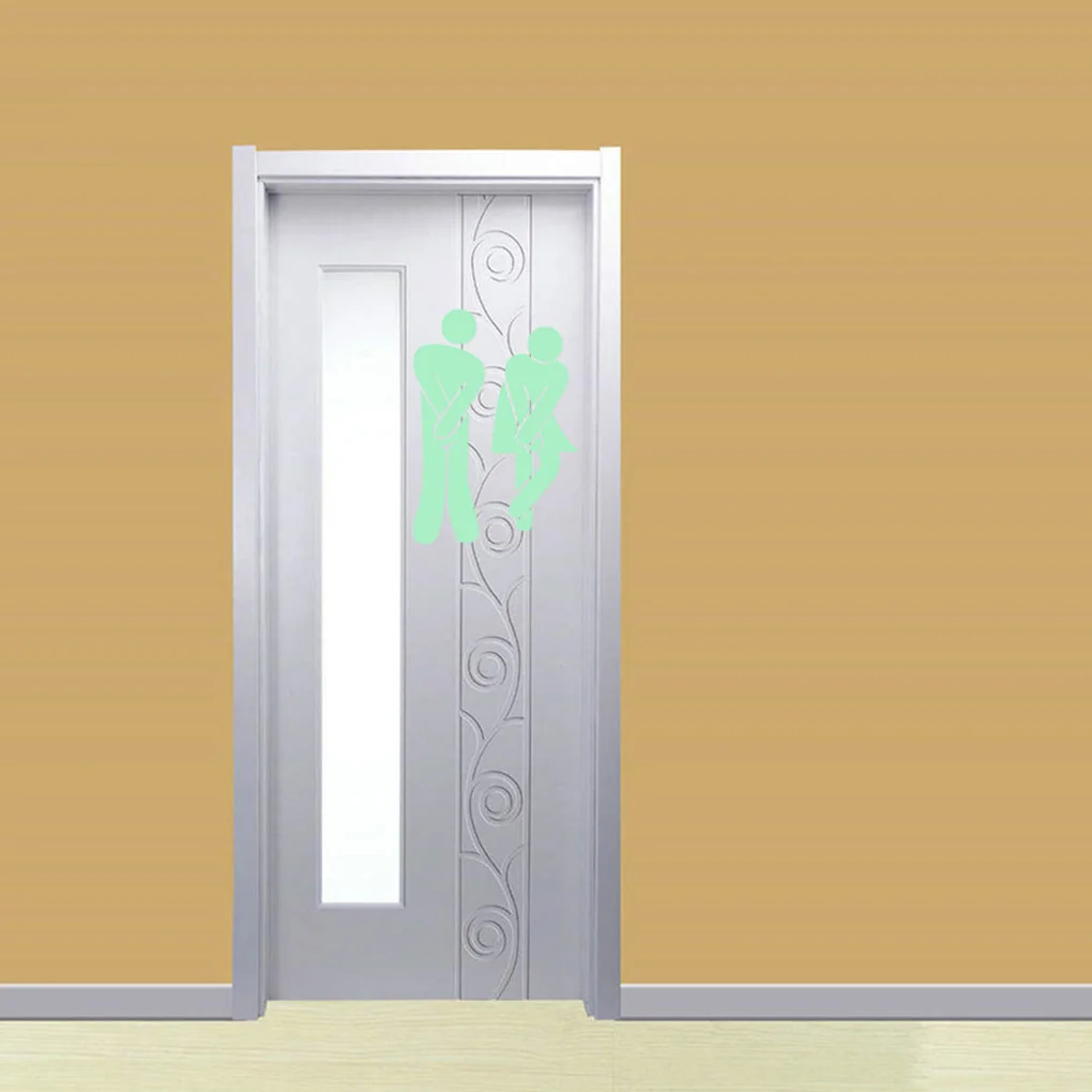 Luminous Bathroom Door Stickers Male Female Figure Toilet Decals Washroom Glowing In Dark Decors Luminous Bathroom Door Stickers Male Female Figure Toilet Decals Washroom Glowing In Dark Decors