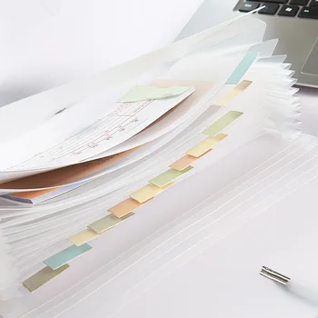 

Coloffice Simple Creative Can Be Classified PP Material Organ Bag Multi-Function Label File Package Paper Clip Document Storage