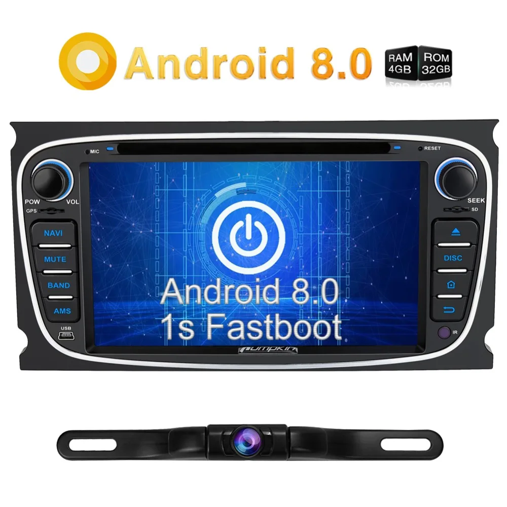 buy Pumpkin 2 Din 7 #039; #039;Android 8.0 GPS Navigation Car Radio DVD Player Qcta Core 4GB RAM Car Stereo Audio For Ford Focus 2008 2010