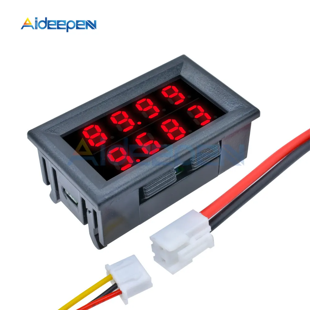 

0.28 Inch Digital DC Voltmeter Ammeter 4 Bit 5 Wires DC 200V 10A Volt Voltage Current Meter Power Supply Red LED Dual Display