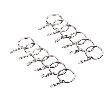 

50 Pcs Metal Key Rings Split Key Ring with Chain Set High Quality Metal Key Ring Great Gift