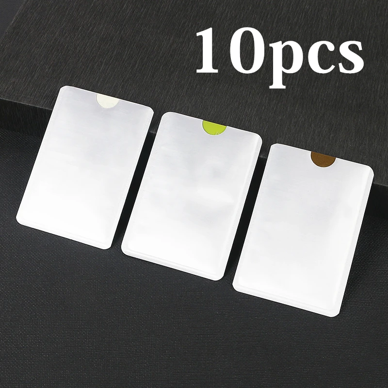 

10pcs Silver Anti Scan RFID Sleeve Protector Credit ID Card Aluminum Foil Holder Anti-Scan Card Sleeve Hot Sale EDC Multi Tools