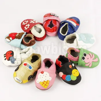 Soft Leather Baby Boys Girls Infant Shoes Slippers 0-6 6-12 12-18 18-24 New Style First Walkers Leather Skid-Proof Kids Shoes