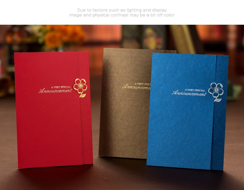 

High Quality Anniversary / Graduation / Wedding Invitations Cards 125*185mm Red Black Blue With Envelopes And Seals