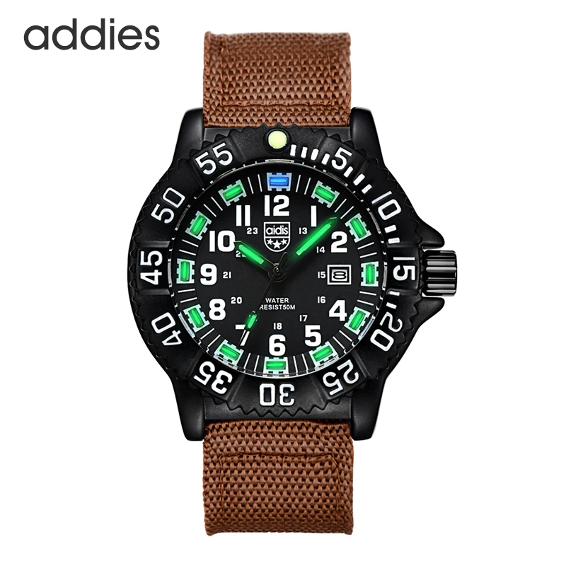  Luxury Outdoor Sports Quartz Watches Free Shipping Nylon Luminous Male Clock Special Military Form 