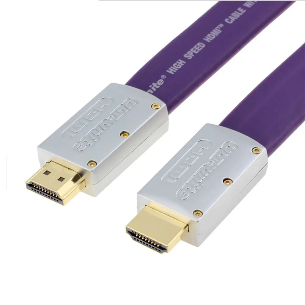High Speed 1.4a HDMI Flat Cable 1.4V 1080P HD Ethernet 3D HDTV Purple  15M 20M Gift packaging