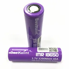 Bestkalint – batterie IMR 18650, Rechargeable, 40a, 3200 v, 3.7 mAh, pour cigarettes électroniques