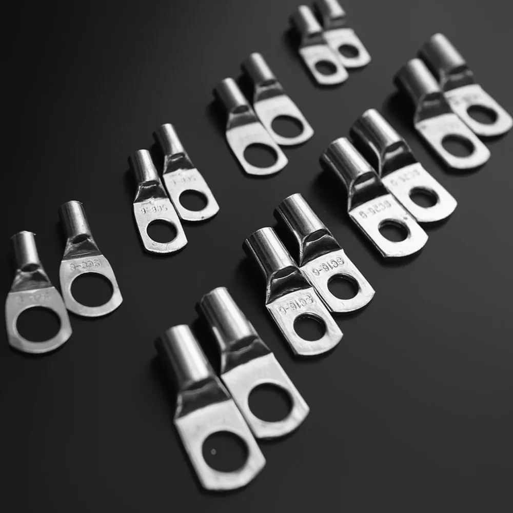 

60pcs Bolt Hole Tinned Copper Cable Lugs Battery Terminals Set Welding Cable Wire Connector Grade Cold-pressed Crimp Type