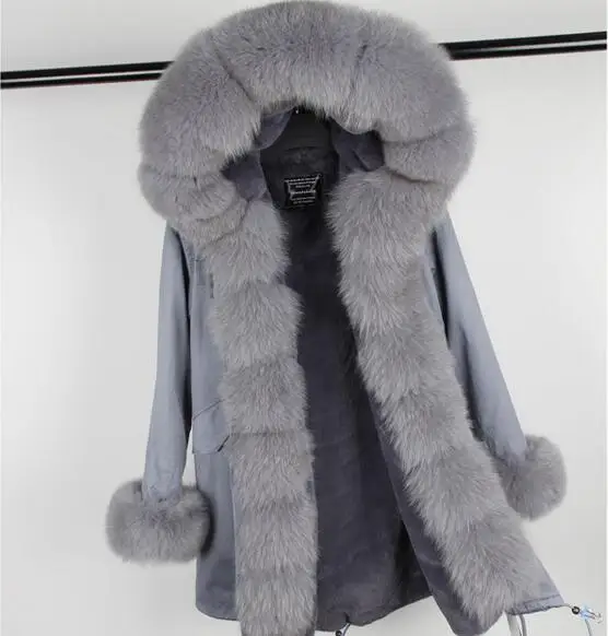 MAOMAOKONG камуфляжная зимняя куртка женская верхняя одежда толстые парки натуральный Лисий меховой воротник пальто - Цвет: 8