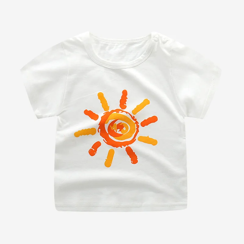 

Cotton Boy&Girl T-shirt Short Sleeve Sunshine Printed Pattern Cute Tops Children Baby Clothing Summer Girls Shirts Kids Costume