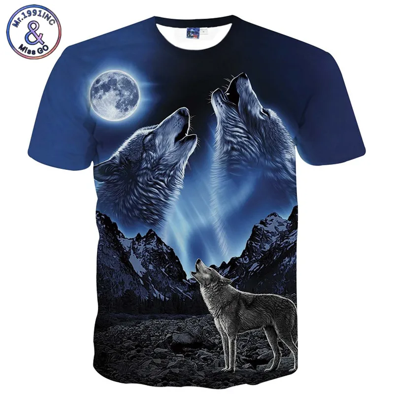 Mr.1991INC 2018 New Fashion Men/Women 3d print Wolf Howling To The Moon ...