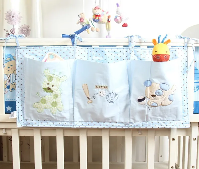 Детский бампер, хлопковая кроватка, органайзер, детская кроватка, кровать, подвесная сумка для хранения, игрушка, подгузник, карман для новорожденной кроватки, Постельный набор, аксессуары