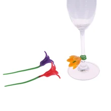 Горячая 6 шт. цветы вино метка на чашку силиконовые этикетки вечерние Специальные Стеклянные чашки распознаватель инструменты для вина бокал случайный