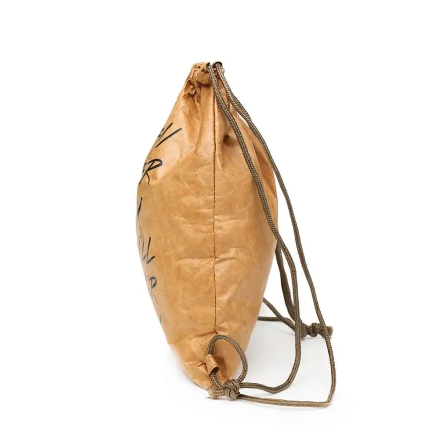 Шнурок сумки унисекс Для женщин Для мужчин нейтральной письмо kraftpaper рюкзак Водонепроницаемый репелленты рюкзак для путешествий шнурок