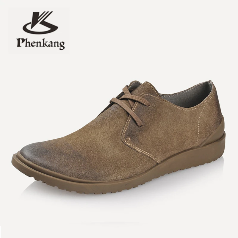 Leder Grey Handarbeit Casual Männer Schwarz dark 2019 Camel Für Herren Braun Schuhe Männlichen Schnürsenkel Sommer Wohnungen Outdoor khaki Frühling brown Derby Uddgq8