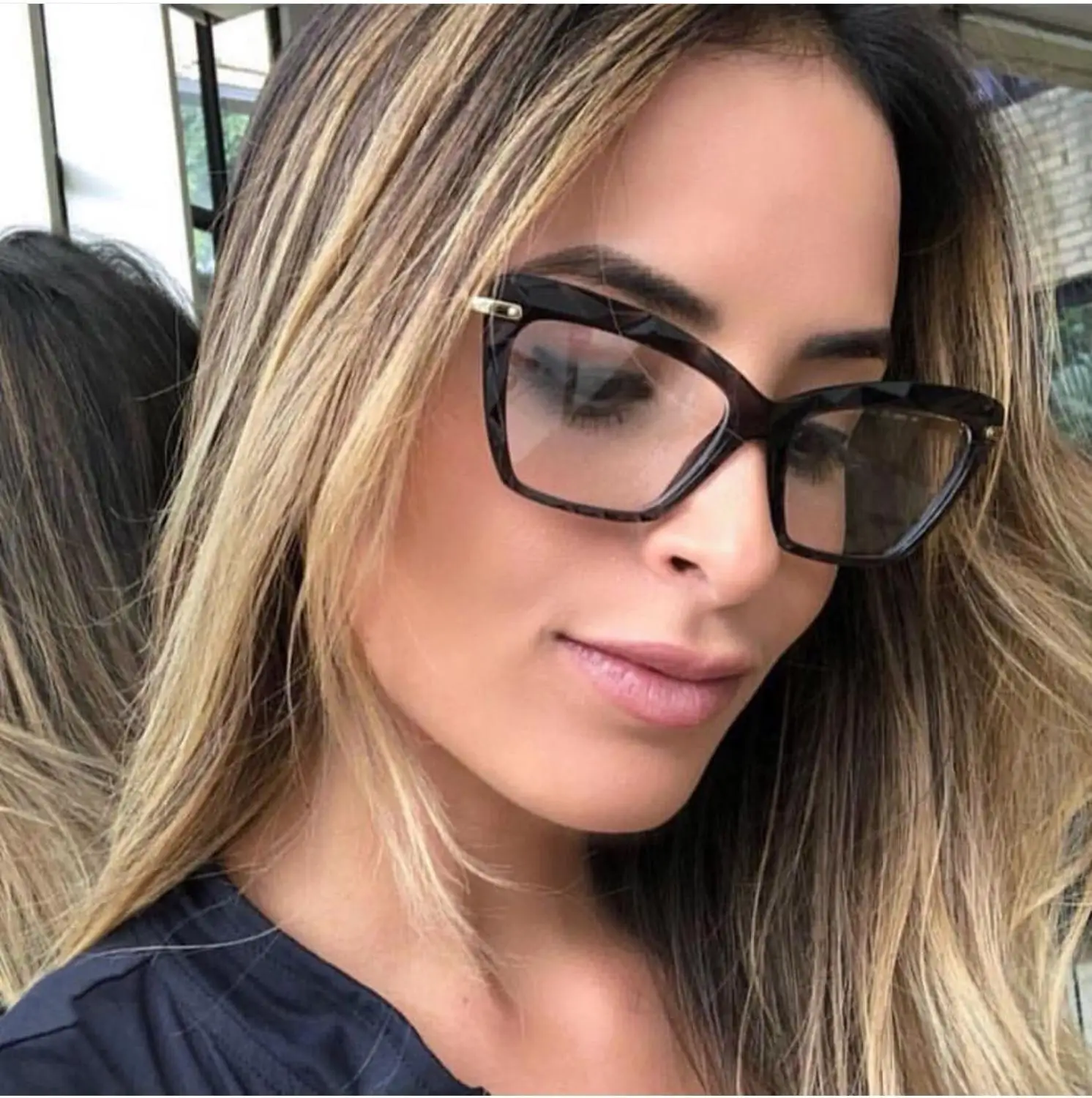 Square Women Eyewear Glasses Frame Women Brand Retro Cat Eye Glasses Frame Female Clear Lens Glasses Oculos